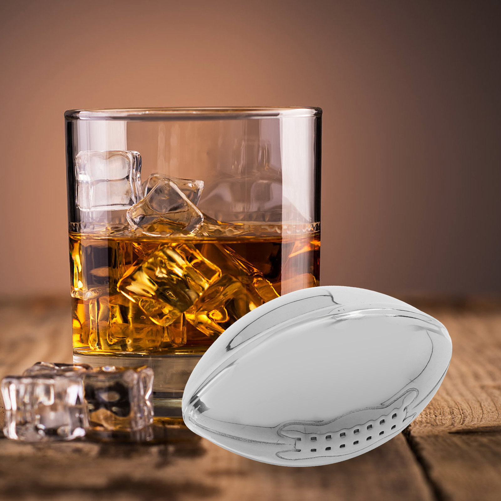 Home Bar Set - Stainless Steel Ice Cube Set Rugby