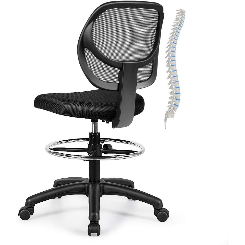 Home Bar And Kitchen - Ergonomic Black Mesh Swivel Office Chair
