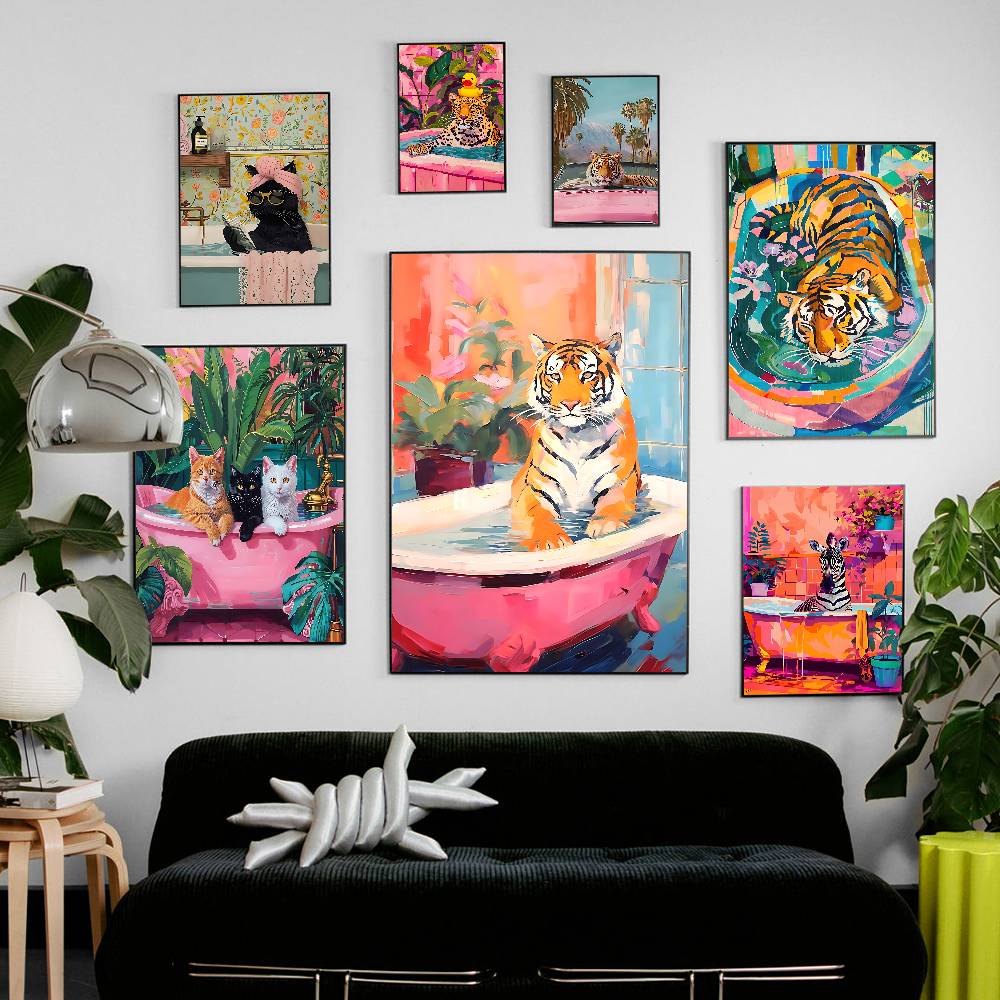Home Bar And Coffee - Bathtub Animal Tiger Zebra Black Cat