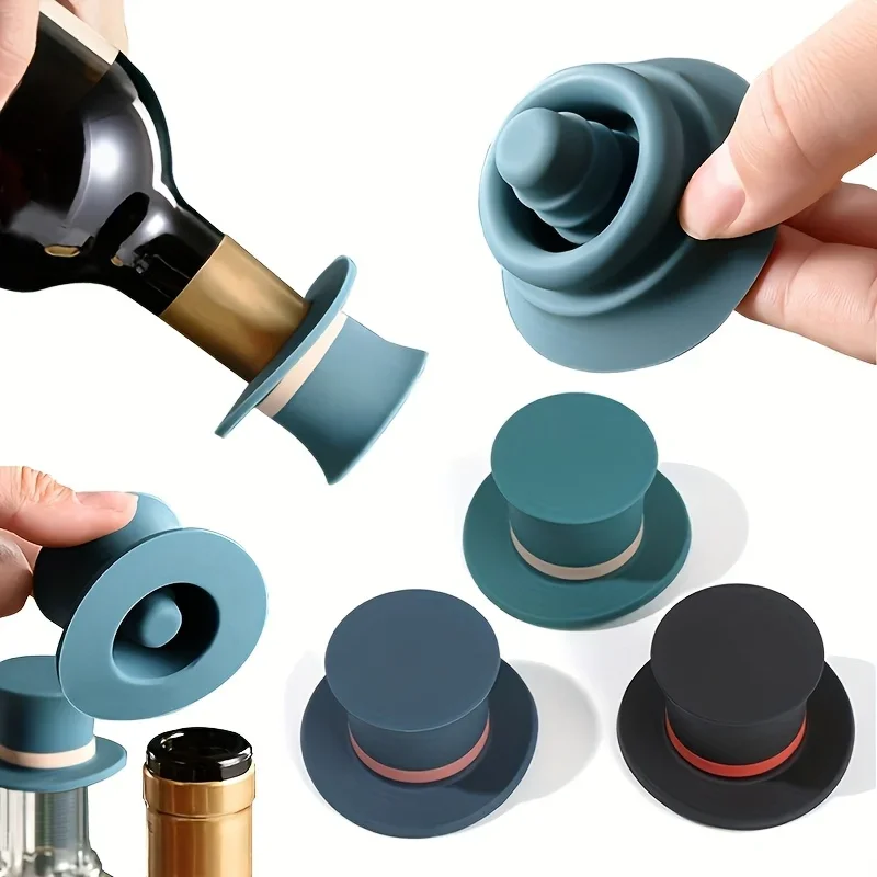 Home Bar Accessories - 1/3pcs Magic Hat Silicone Wine Stopper