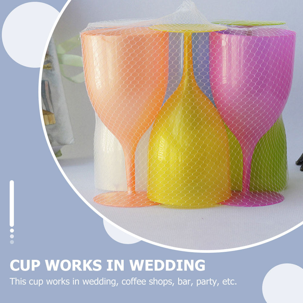 Home Bar Set - 6Pcs Colorful Plastic Goblet Set High