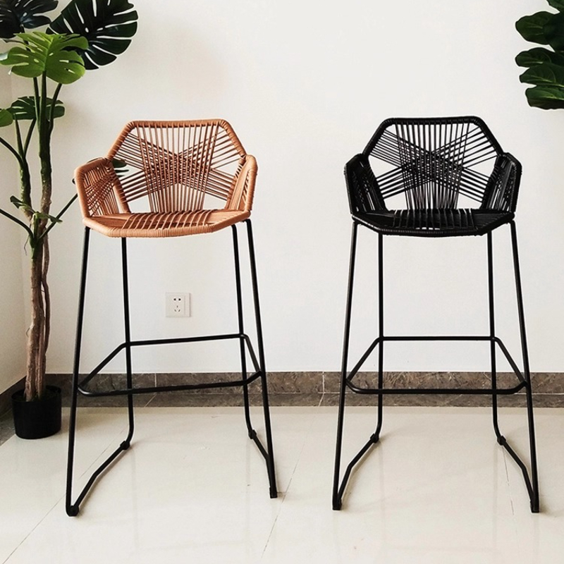 Scandinavian Rattan Bar Stool  - Home Bar Lounge ulasan dan harga