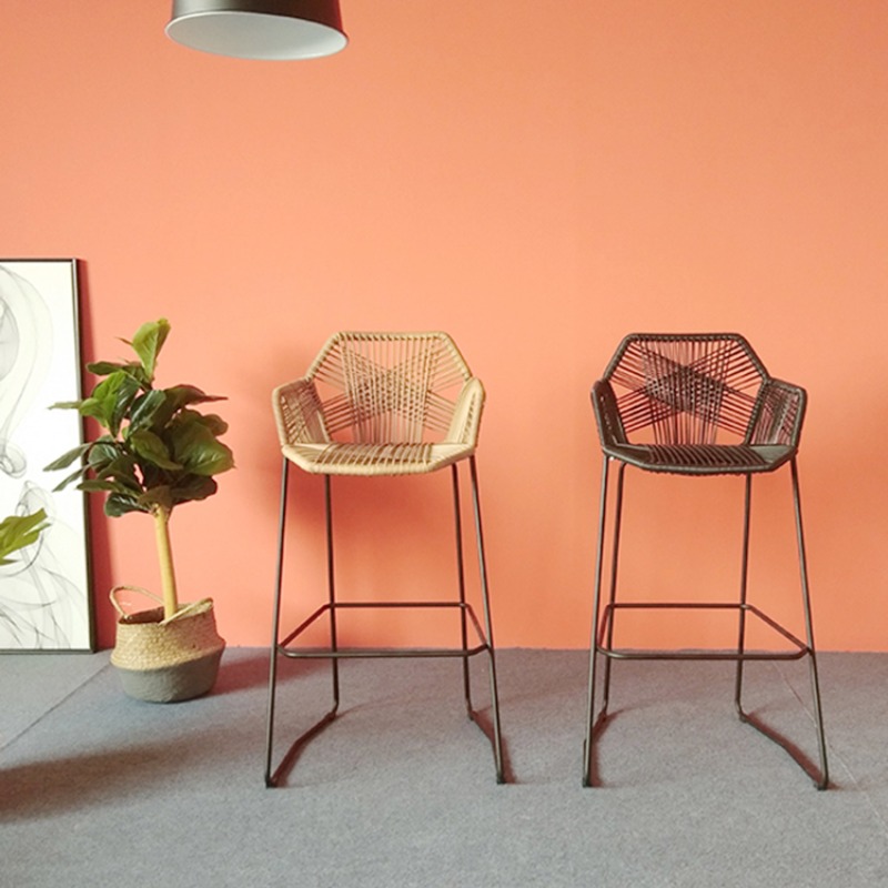 Scandinavian Rattan Bar Stool  - Home Bar Lounge ulasan dan harga