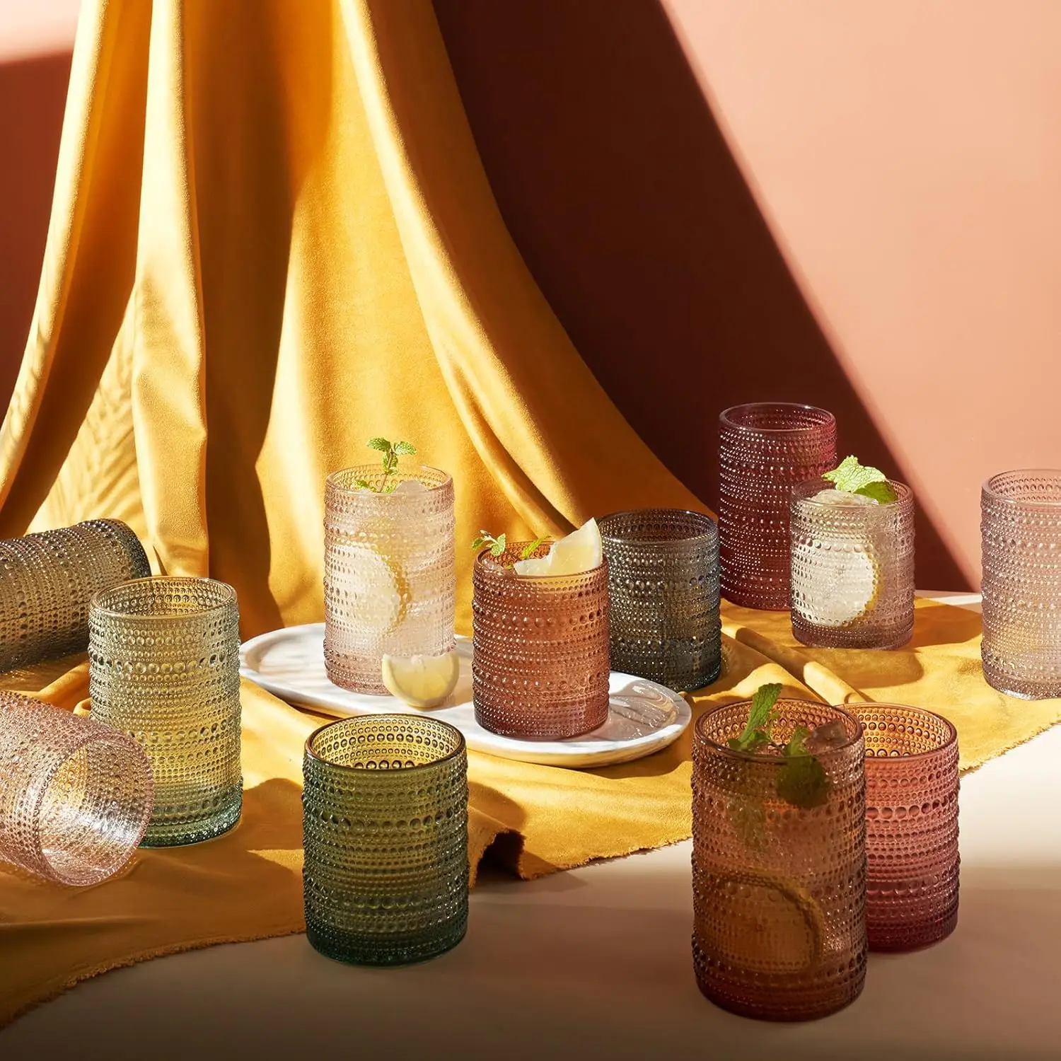 Hobnail Beaded Highball Drinki - Old Fashioned Glass ulasan dan harga