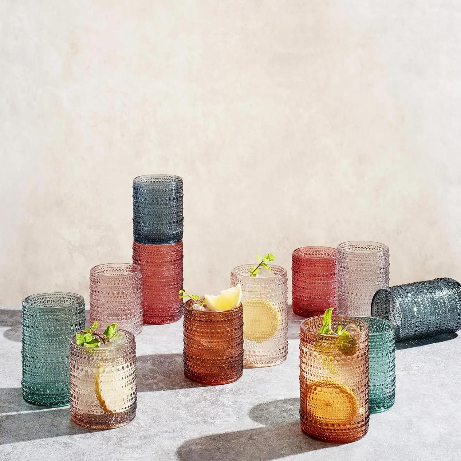 Hobnail Beaded Highball Drinki - Old Fashioned Glass ulasan dan harga