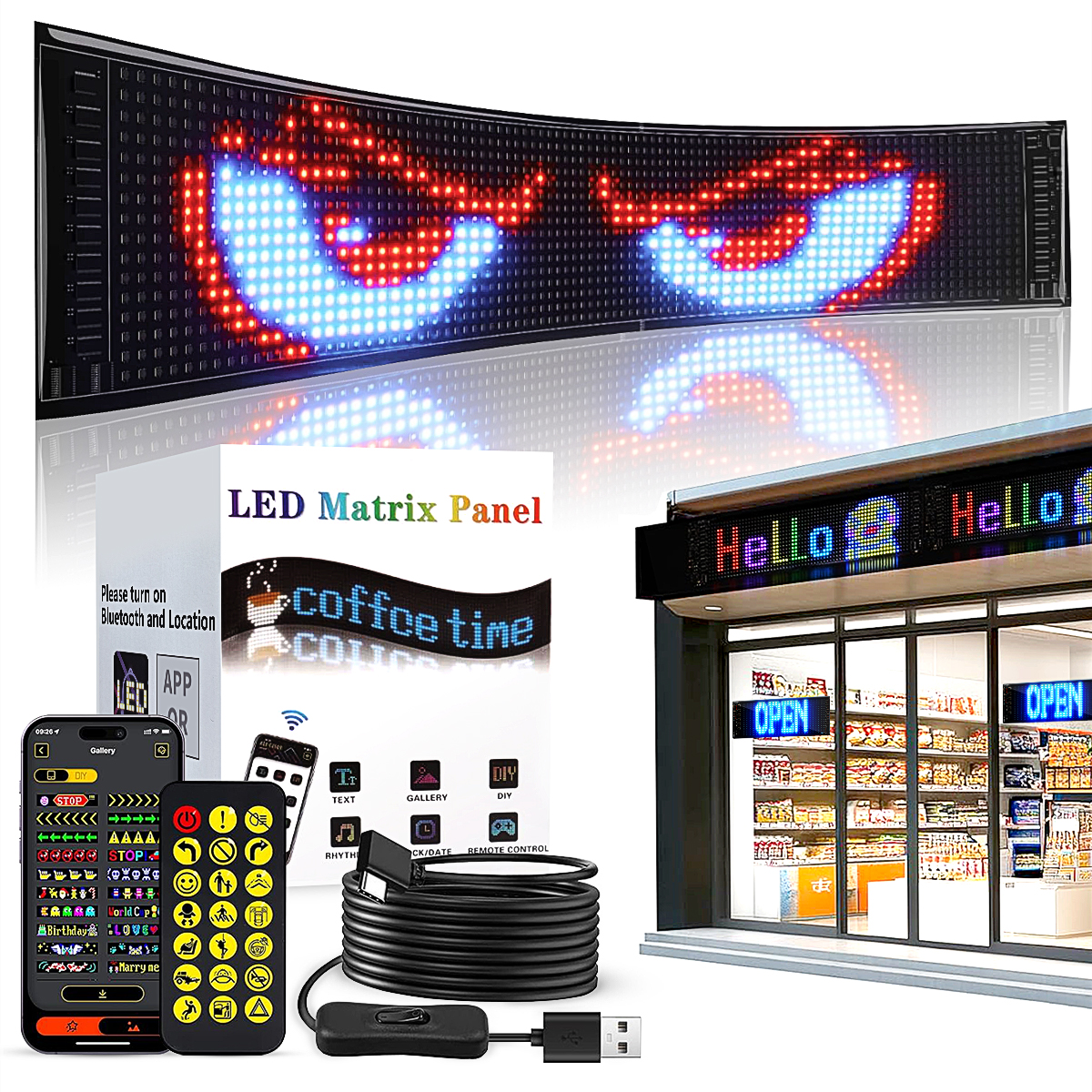 Programmable LED Matrix Panel  - Home Bar Signs ulasan dan harga
