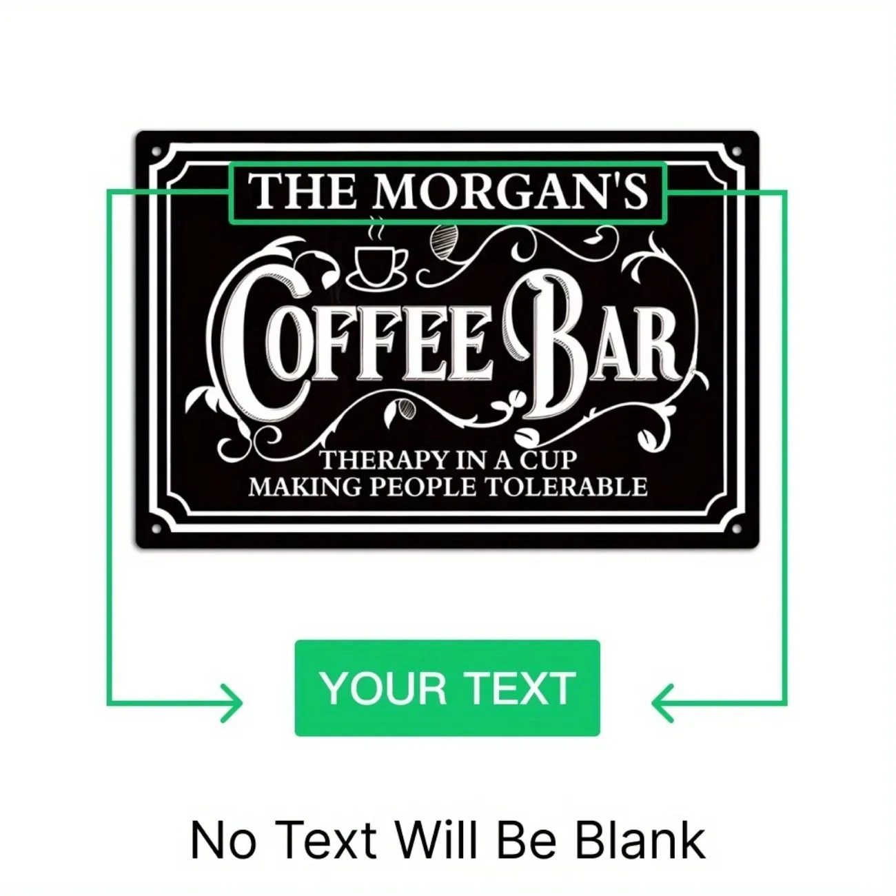 1PC Custom Text The Morgan's C - Home Bar And Kitchen ulasan dan harga