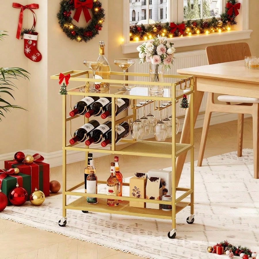 Bar Cart Home, 3-Tier Serving  - Bar Cart Gold ulasan dan harga
