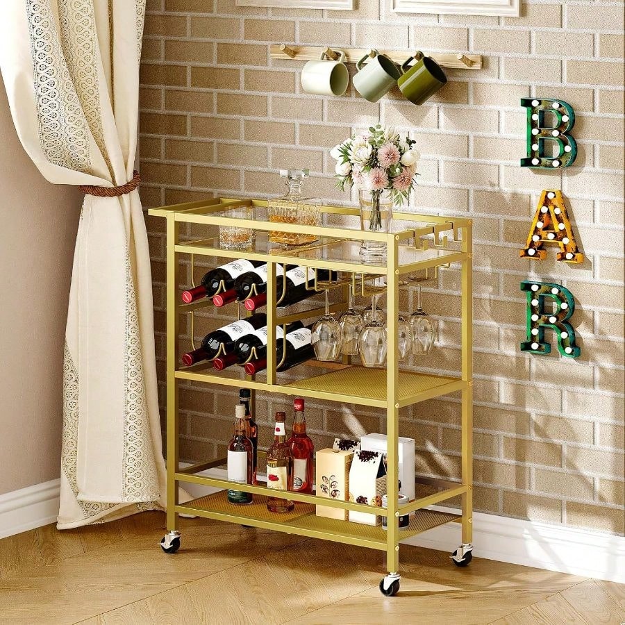 Bar Cart Home, 3-Tier Serving  - Bar Cart Gold ulasan dan harga