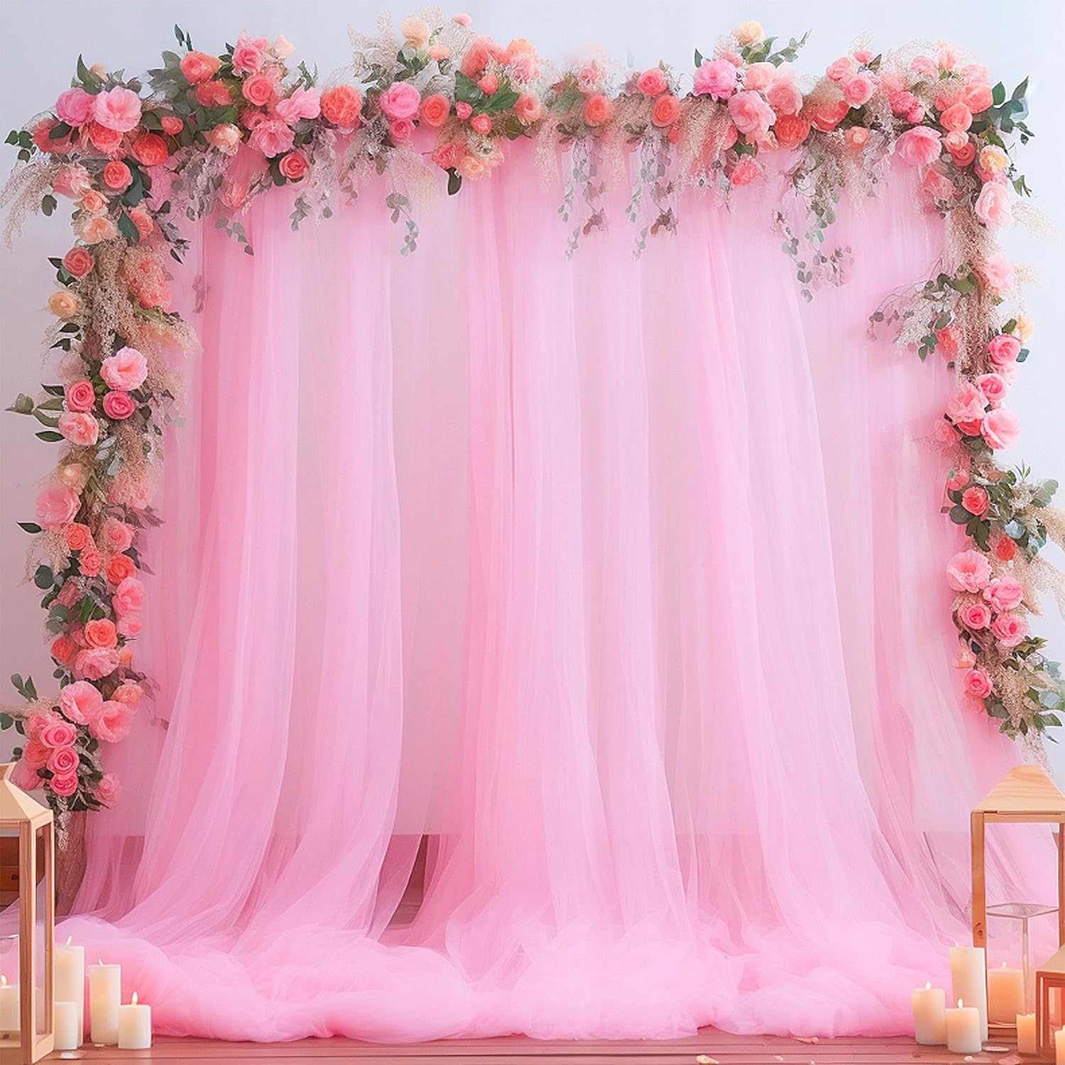 Pink Tulle Backdrop Curtain fo - Home Bargains ulasan dan harga