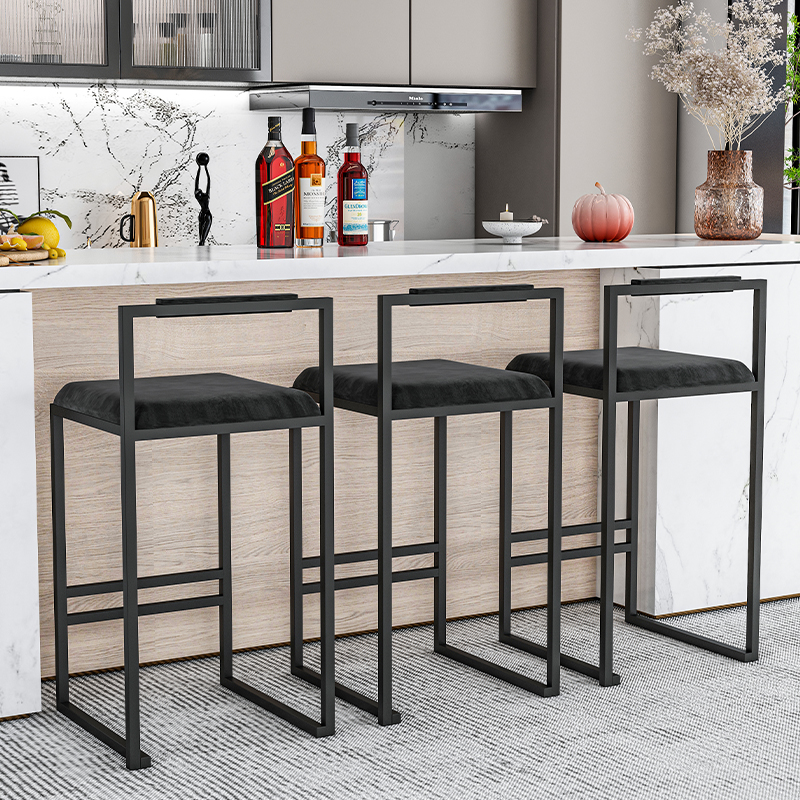 Nordic Velvet Black Bar Chairs - Home Bar Lounge ulasan dan harga