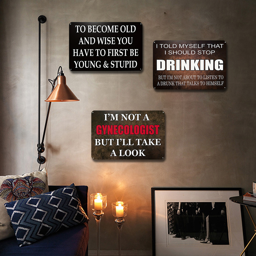 Stylish Iron Drawing Metal Sig - Home Bar And Coffee ulasan dan harga