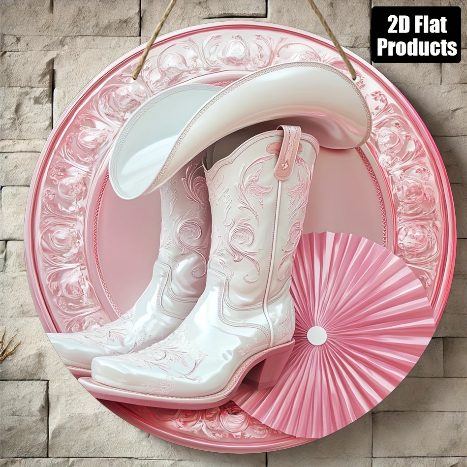 2D Metal Sign, Pink Cowboy Boo - Home Bar And Coffee ulasan dan harga