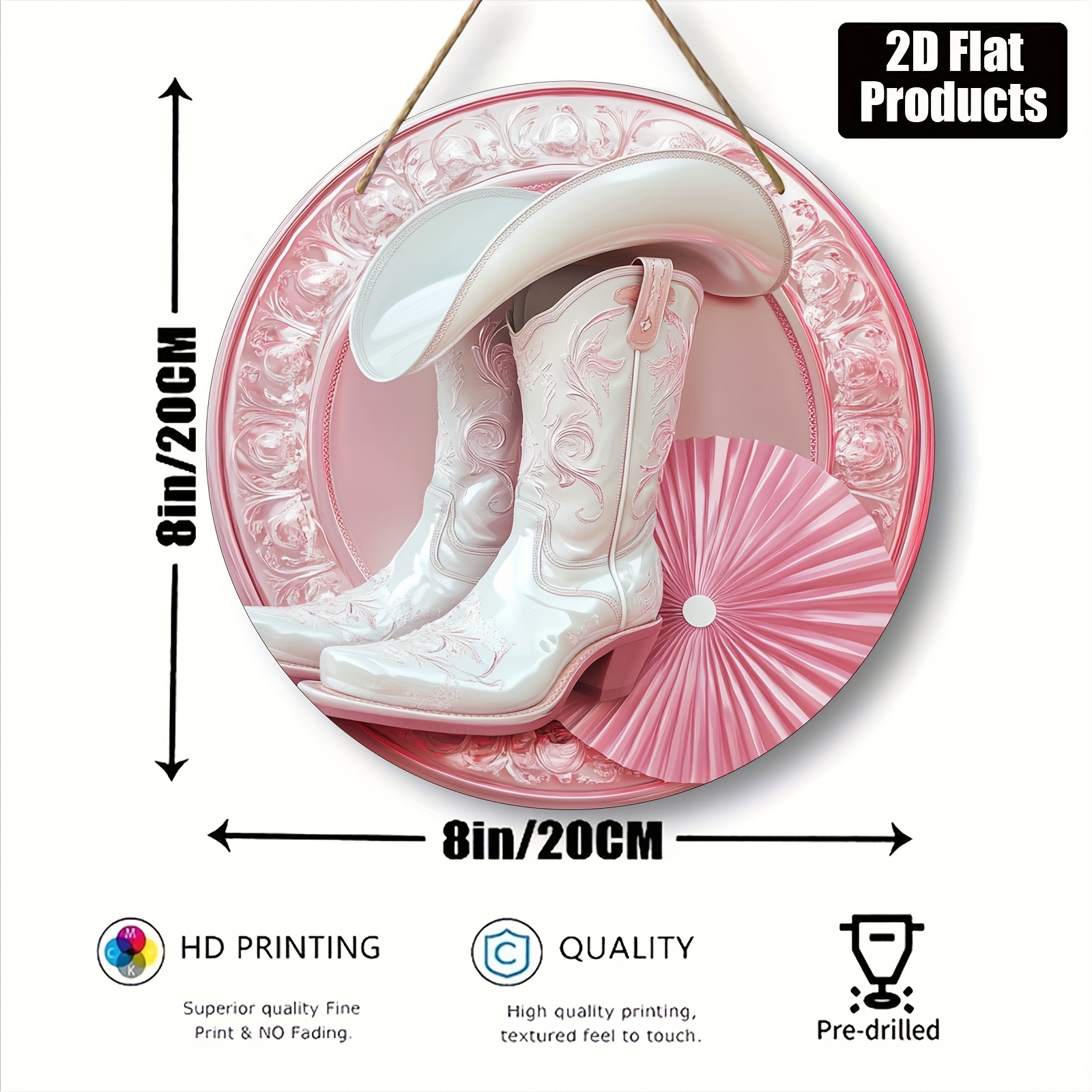 2D Metal Sign, Pink Cowboy Boo - Home Bar And Coffee ulasan dan harga