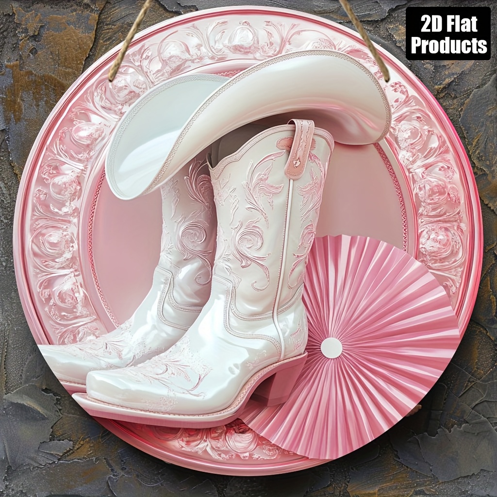 2D Metal Sign, Pink Cowboy Boo - Home Bar And Coffee ulasan dan harga