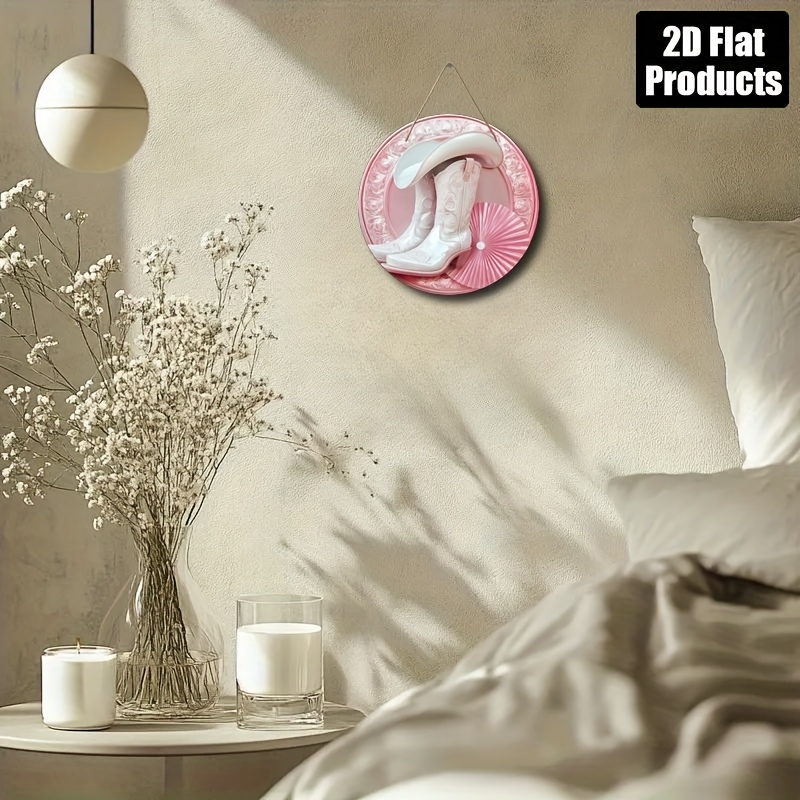 2D Metal Sign, Pink Cowboy Boo - Home Bar And Coffee ulasan dan harga