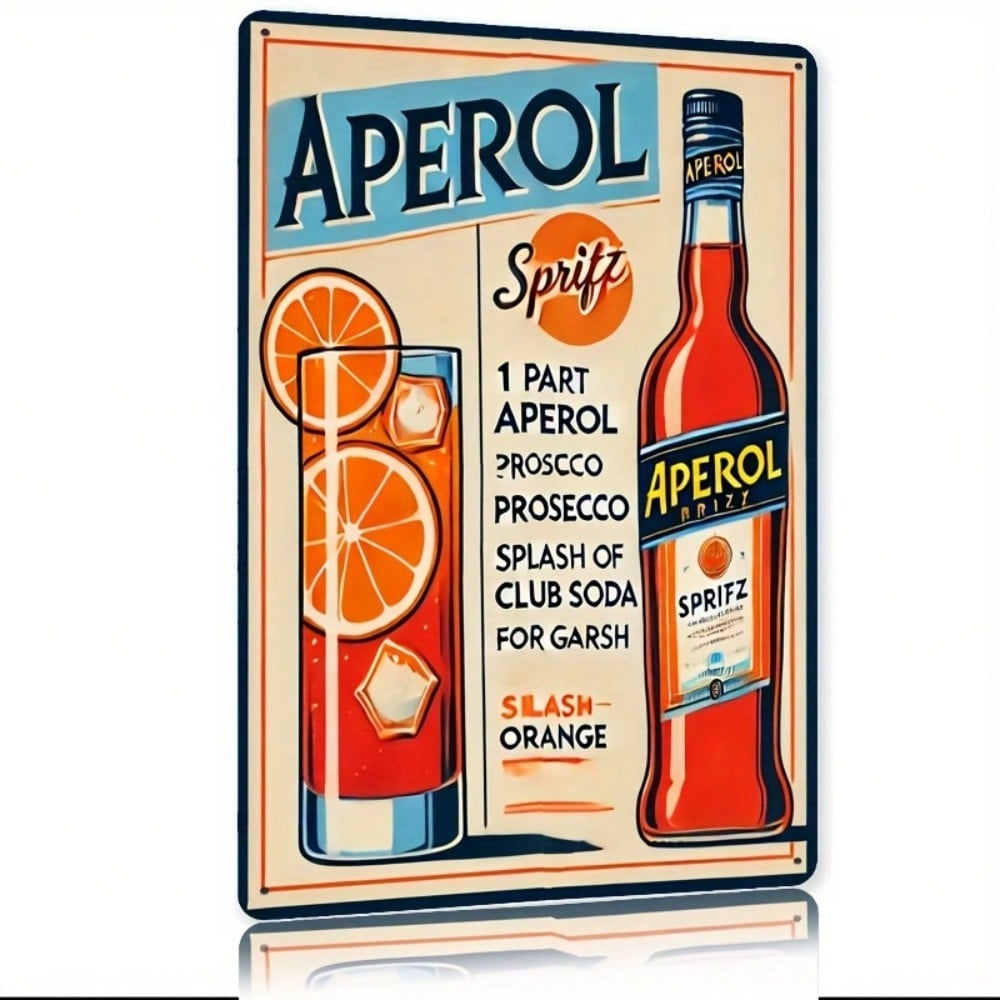 Vintage Aperol Spritz Metal Si - Home Bar And Kitchen ulasan dan harga