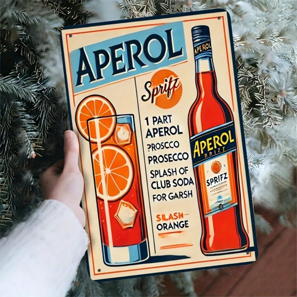 Vintage Aperol Spritz Metal Si - Home Bar And Kitchen ulasan dan harga