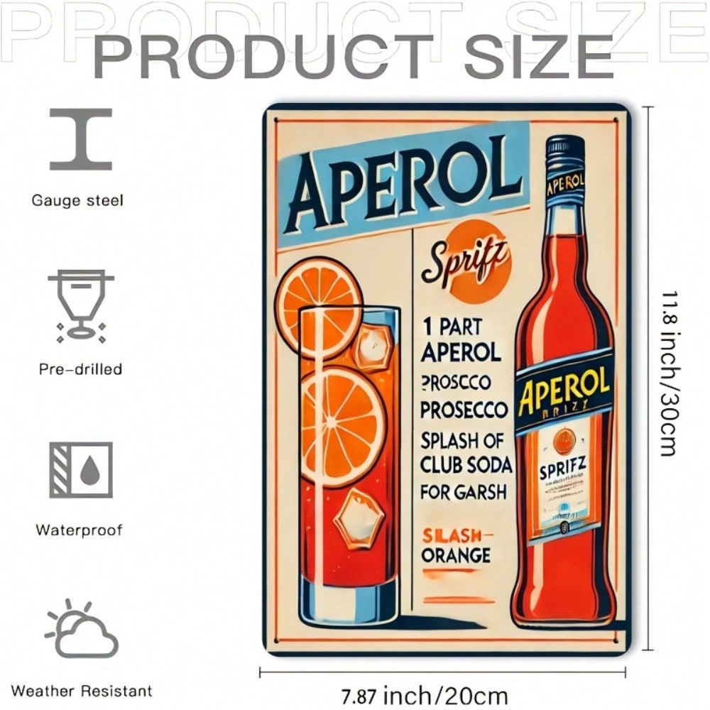 Vintage Aperol Spritz Metal Si - Home Bar And Kitchen ulasan dan harga