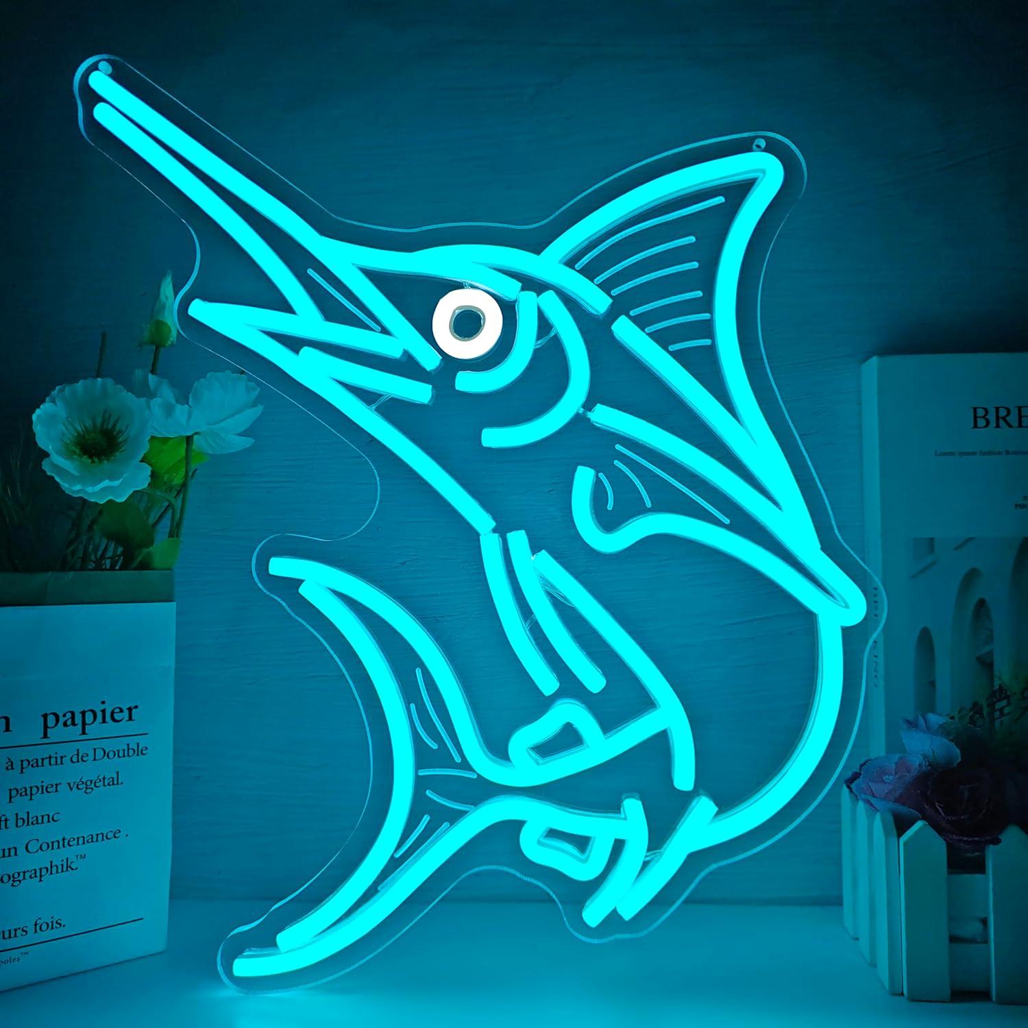 Marlin Fish Neon Sign Deep Sea - Home Bar And Restaurant ulasan dan harga