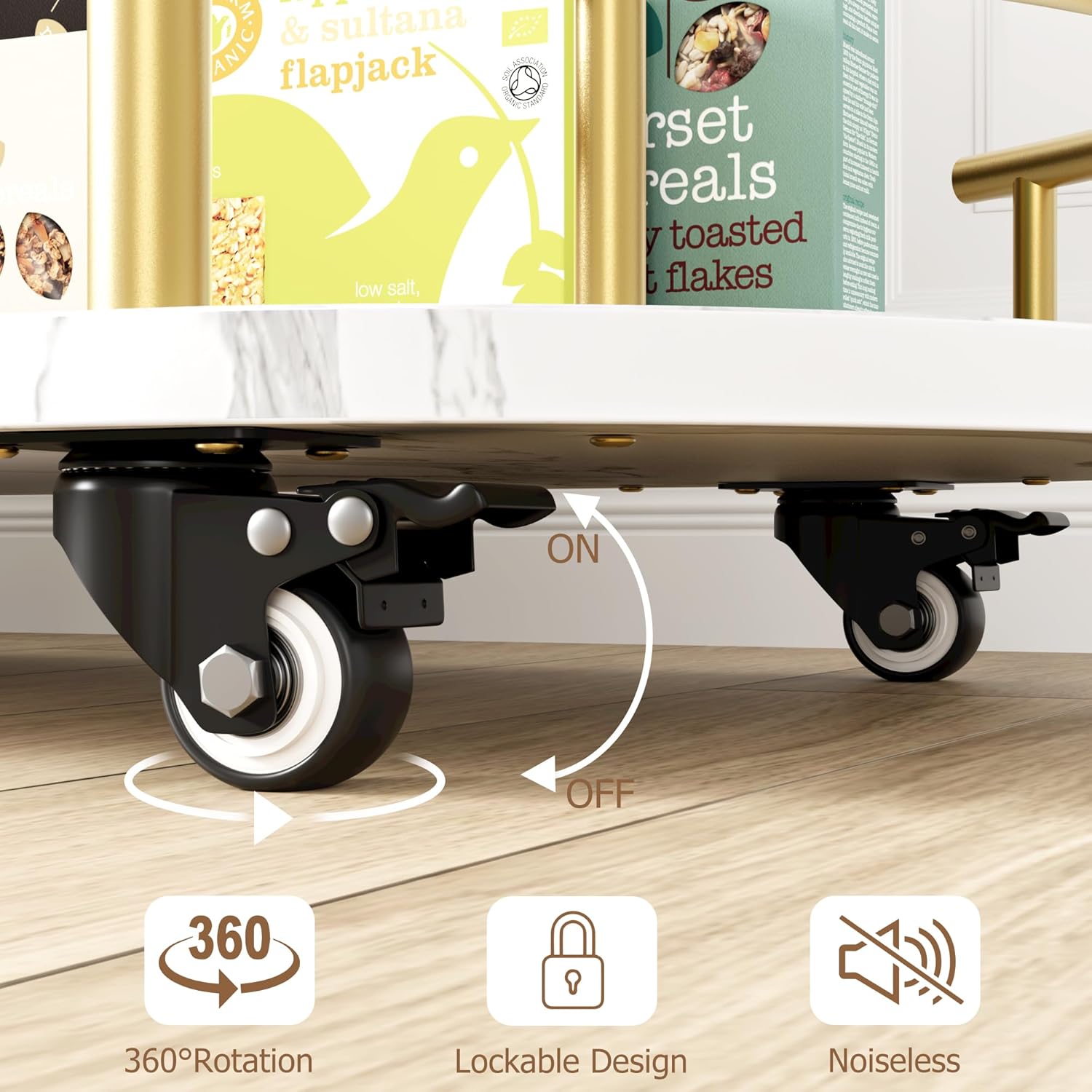 Gold Bar Carts with 4-Tiers St - Bar Cart Gold ulasan dan harga
