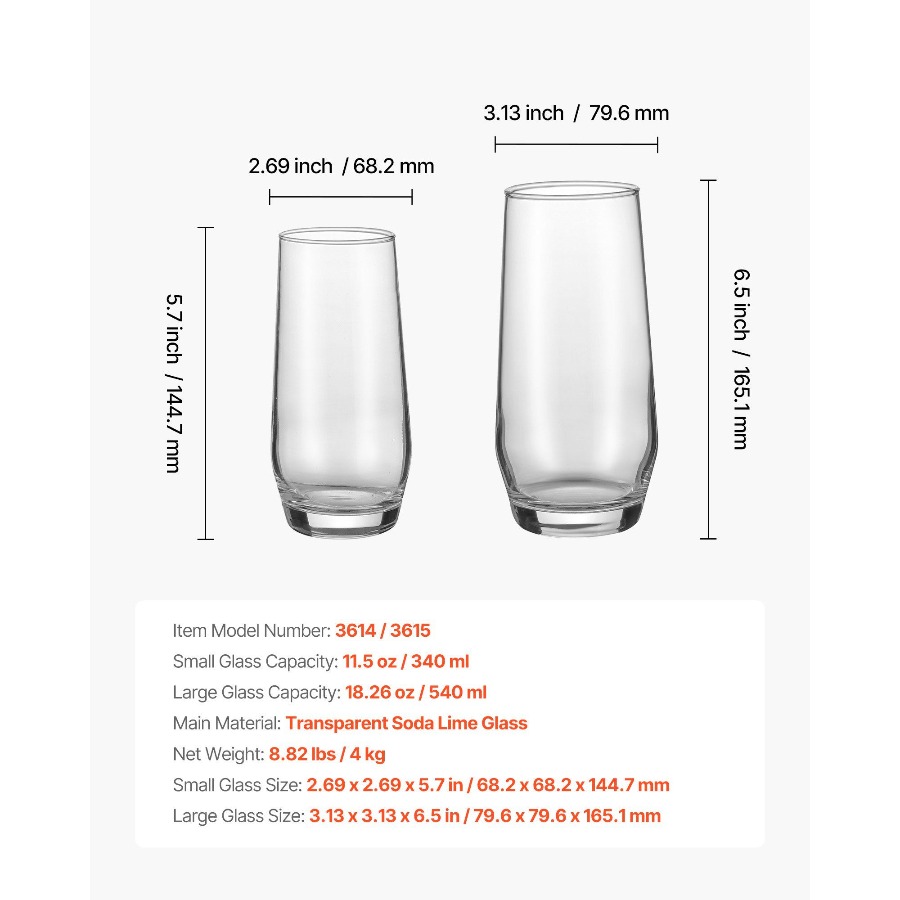 Drinking Glasses Set, 16-Piece - Highball Glass Set ulasan dan harga