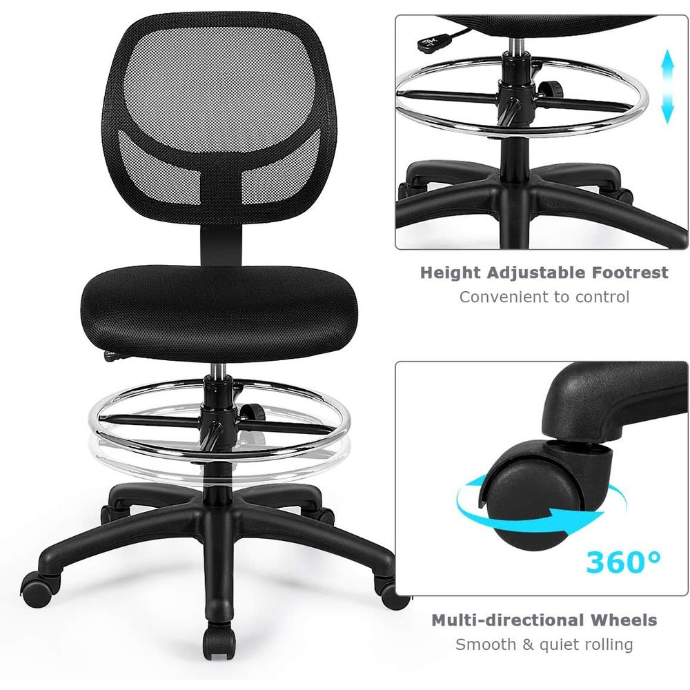 Ergonomic Black Mesh Swivel Of - Home Bar And Kitchen ulasan dan harga