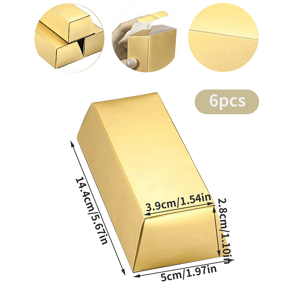 6Pcs Gold Bars Fake Bar Gift B - Bar Cart Gold ulasan dan harga
