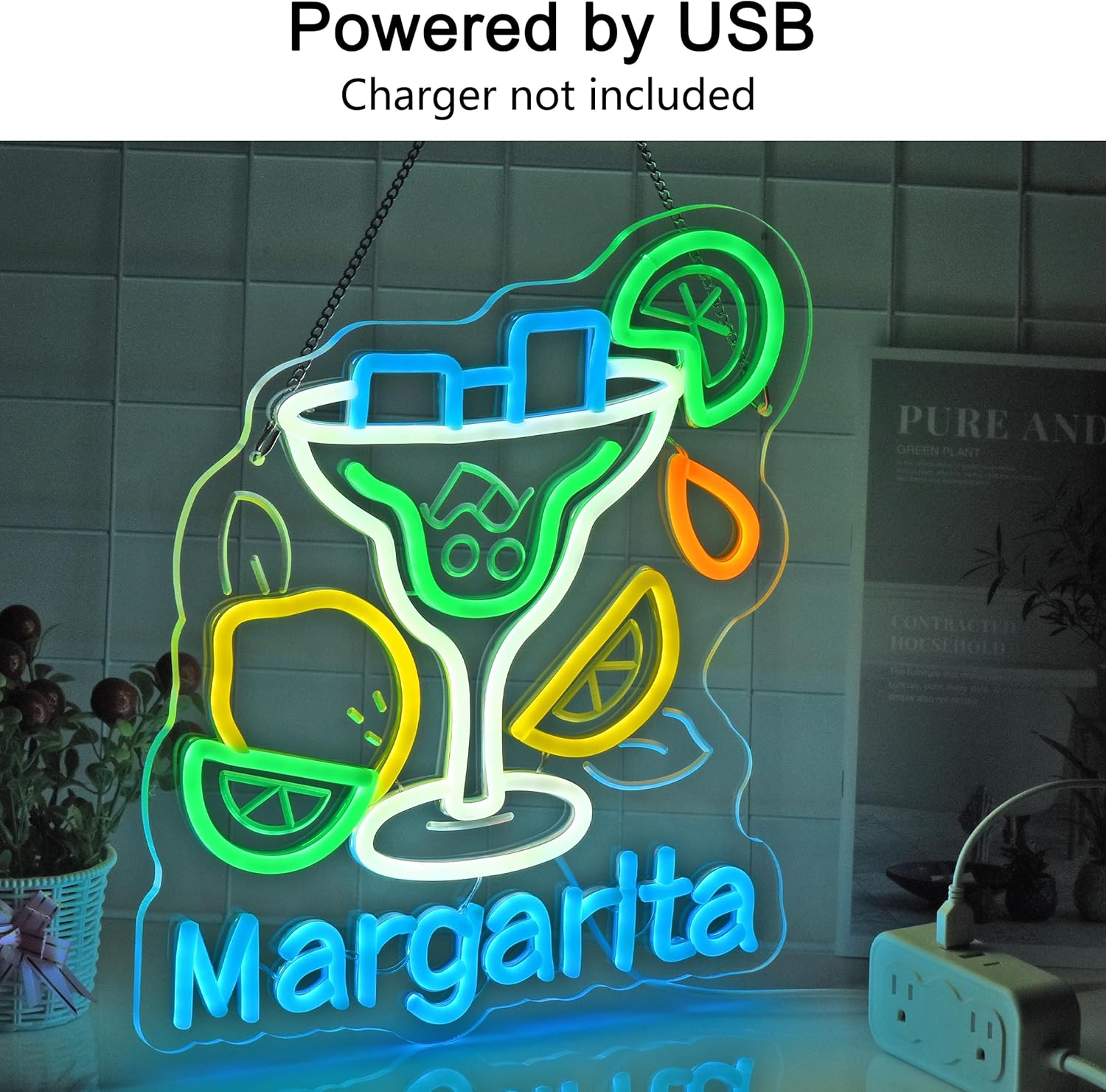 Margarita Neon Sign Wall Art D - Home Bar And Restaurant ulasan dan harga