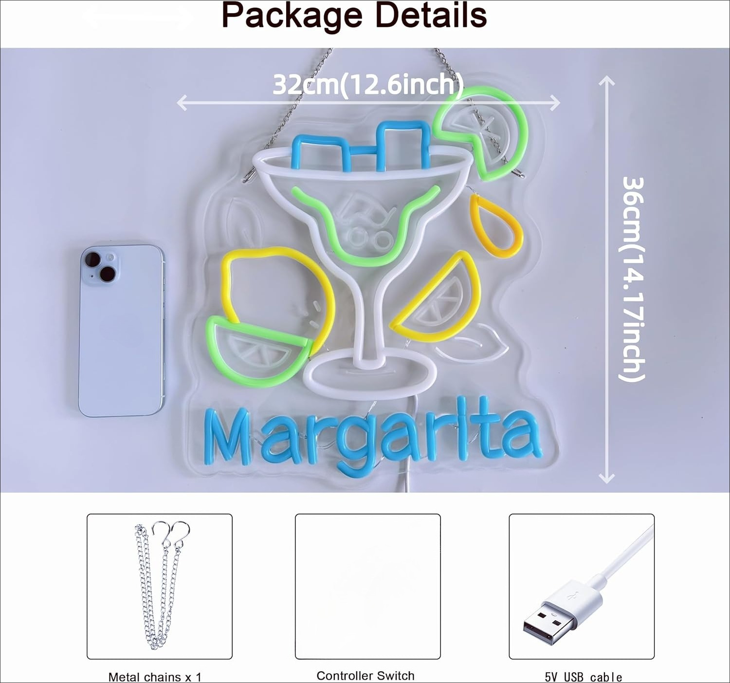 Margarita Neon Sign Wall Art D - Home Bar And Restaurant ulasan dan harga