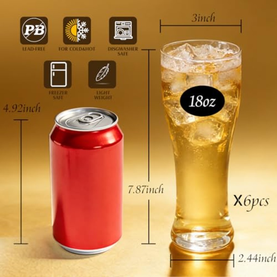 18 oz Pilsner Beer Glasses Set - Highball Glass Set ulasan dan harga