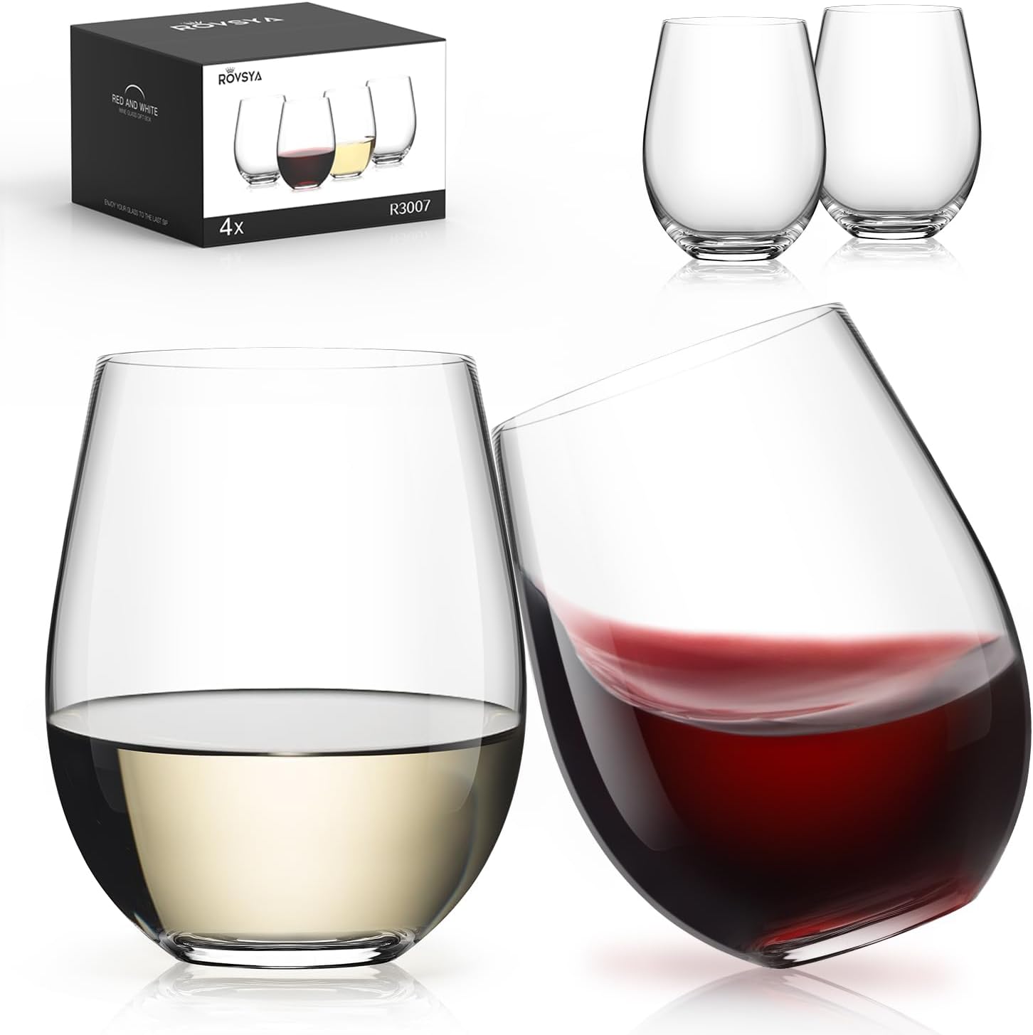 Stemless Wine Glasses Set of 4 - Home Bar Set ulasan dan harga