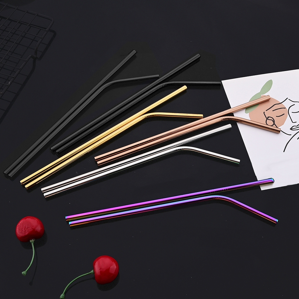 14Pcs Reusable Rose Gold Straw - Home Bar Setup ulasan dan harga