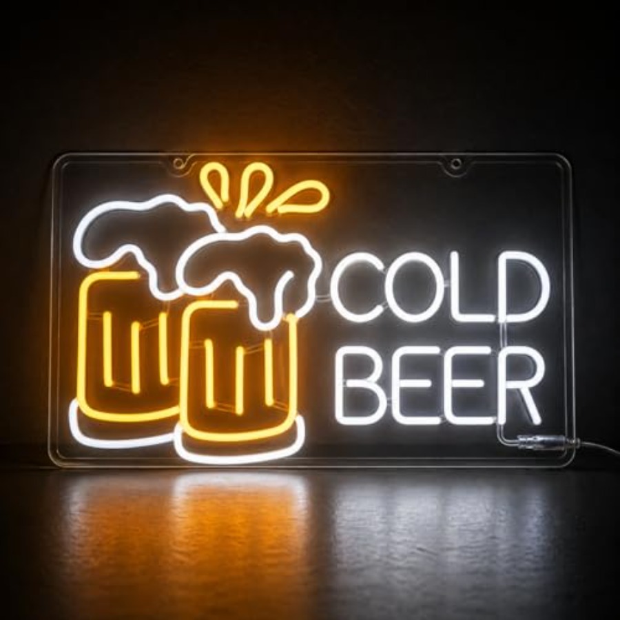Cold Beer Neon Sign for Busine - Home Bar Signs ulasan dan harga