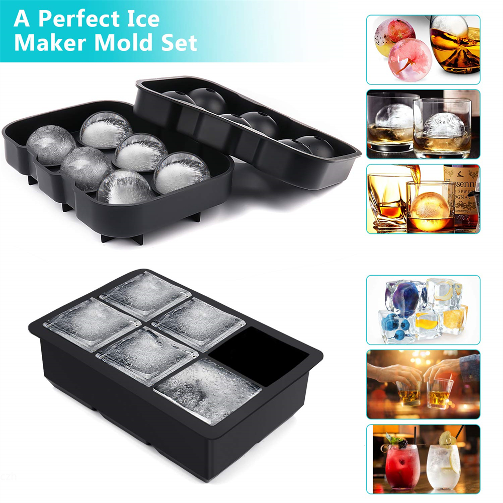 6 Grid Round Square Ice Cube B - Ice Mold Sphere ulasan dan harga
