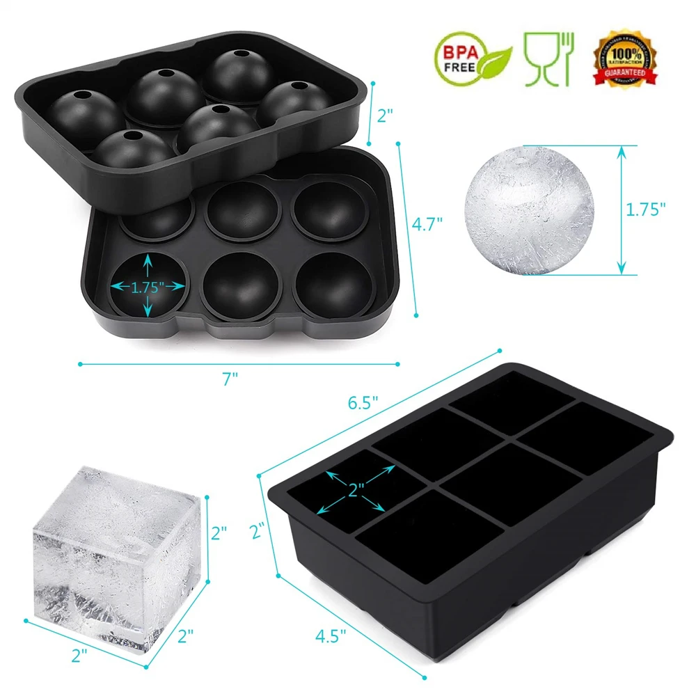 6 Grid Round Square Ice Cube B - Ice Mold Sphere ulasan dan harga