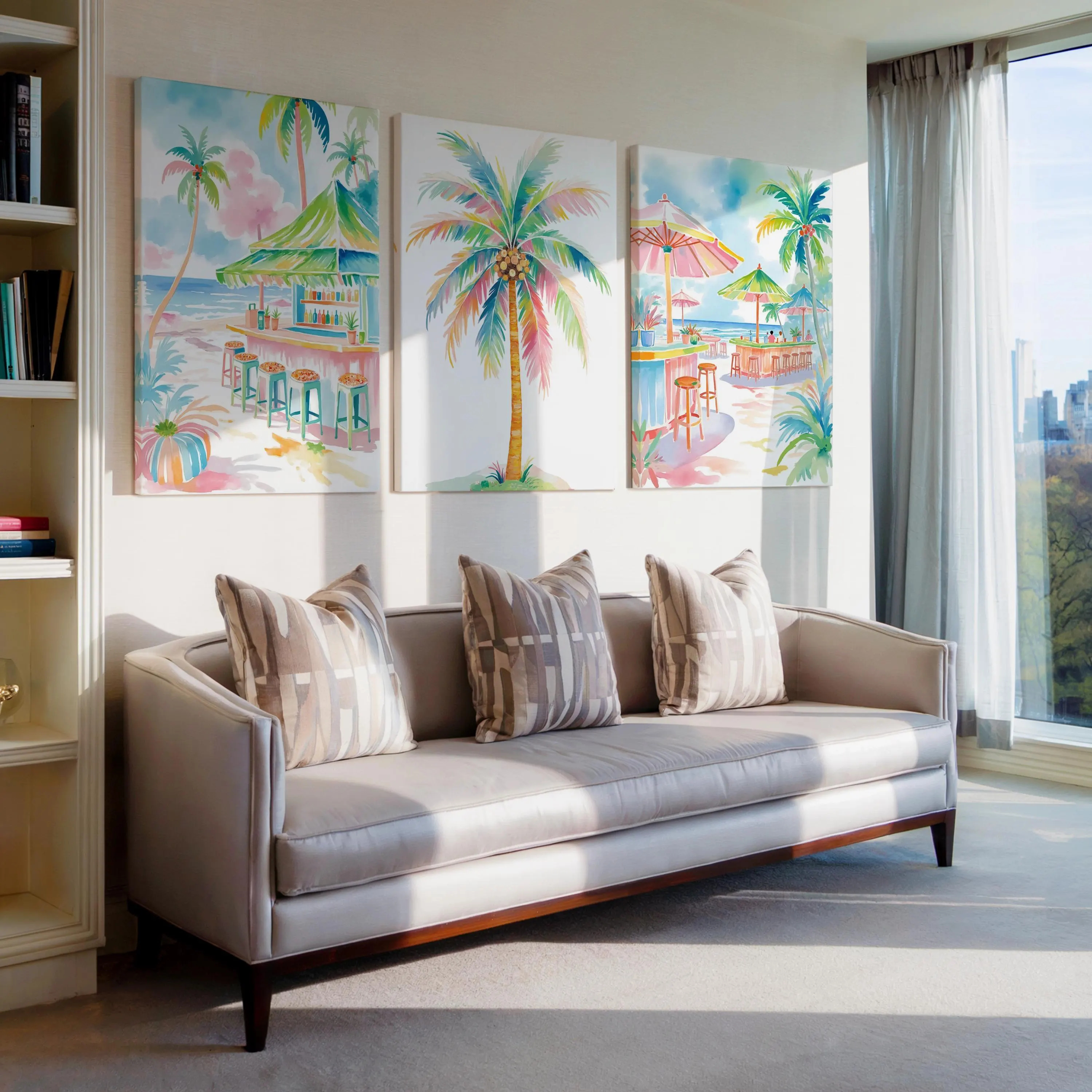 Boho Tropical Watercolor Wall  - Home Bar Set ulasan dan harga