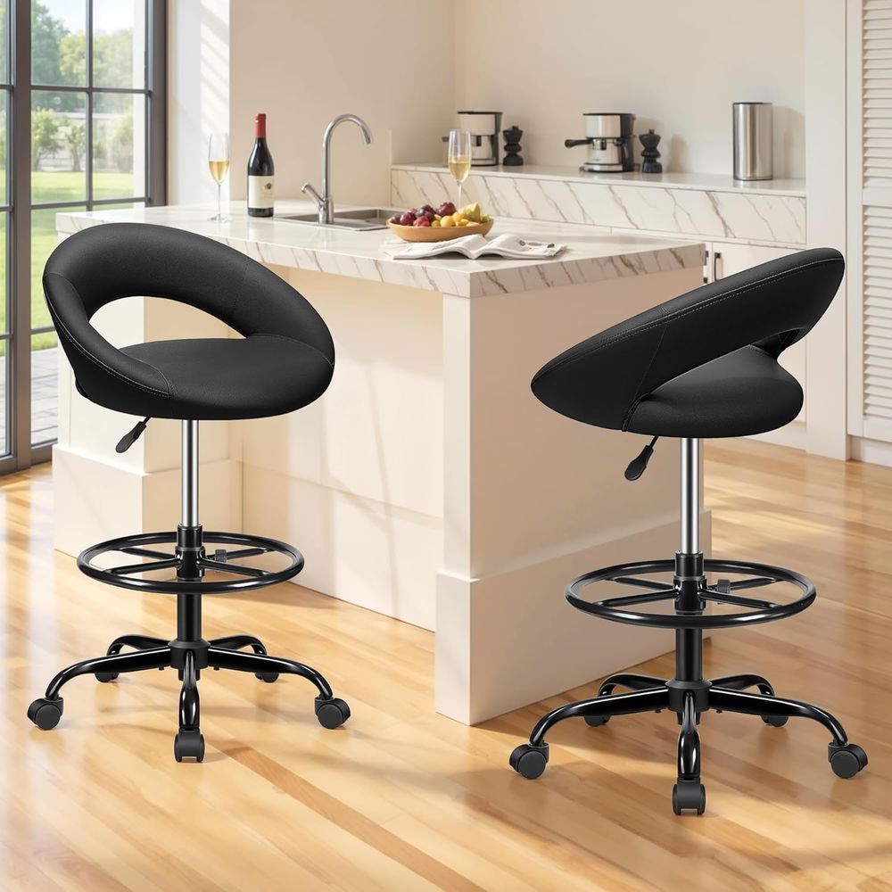Adjustable Swivel Bar Stools w - Home Bar And Kitchen ulasan dan harga
