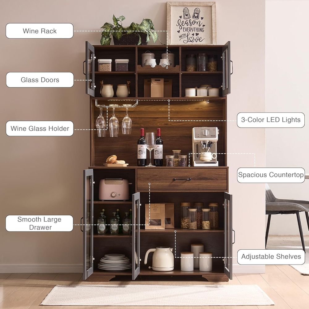 71 Tall Pantry Cabinet with Gl - Home Bar Setup ulasan dan harga