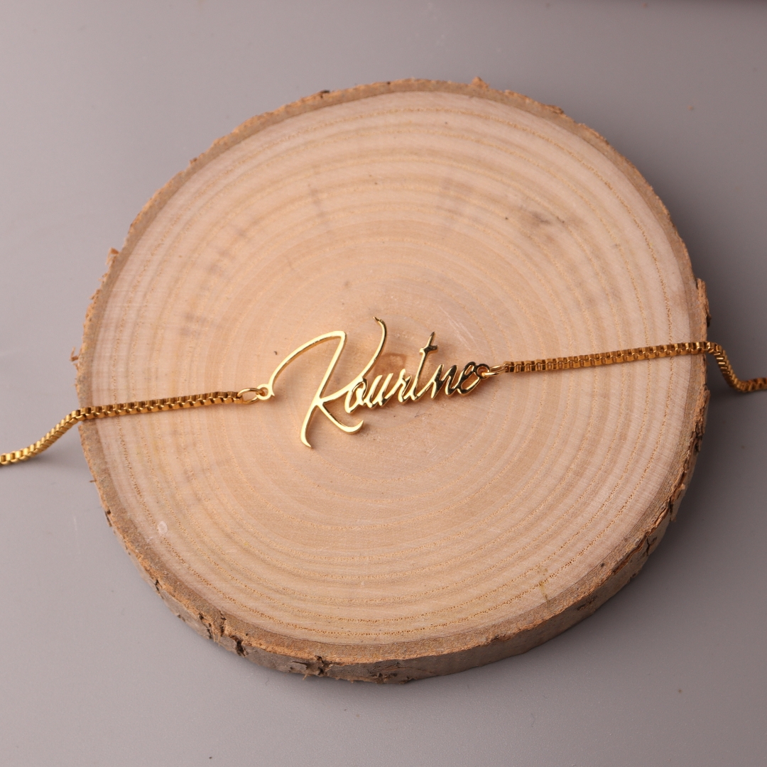 Personalised Gold Name Necklac - Bar Cart Gold ulasan dan harga