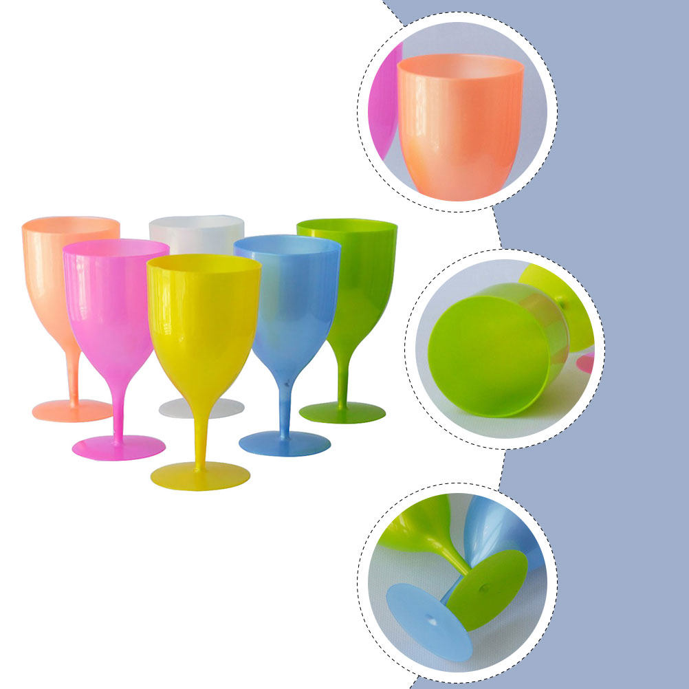 6Pcs Colorful Plastic Goblet S - Home Bar Set ulasan dan harga