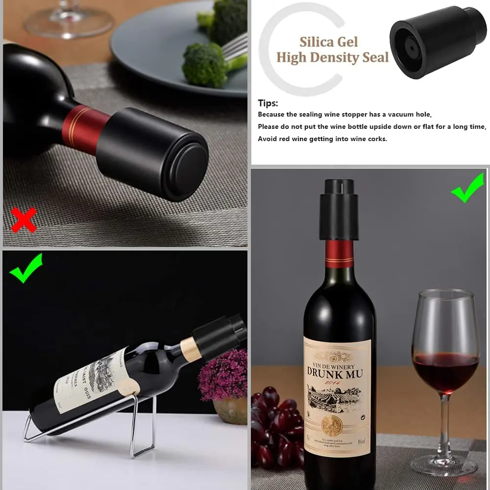 Vacuum Wine Bottle Cap Stopper - Wine Preservation Pump ulasan dan harga