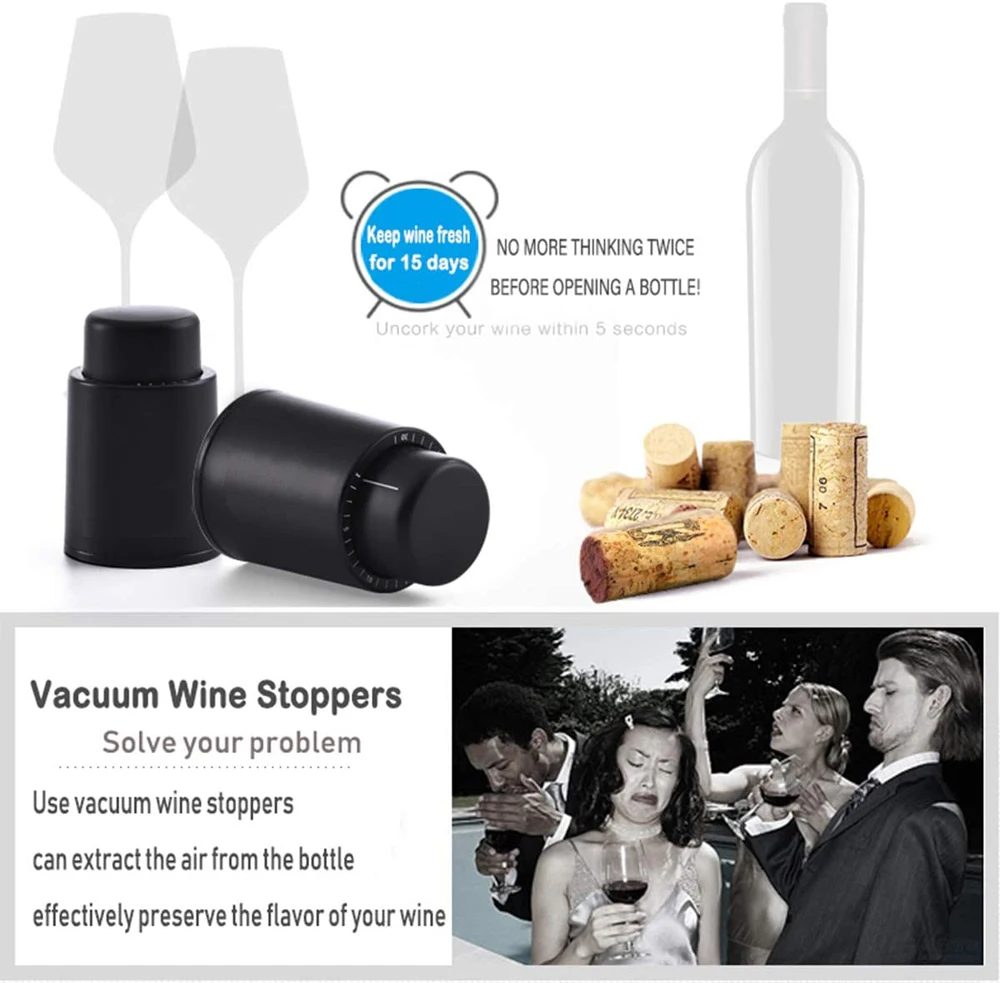 Vacuum Wine Bottle Cap Stopper - Wine Preservation Pump ulasan dan harga