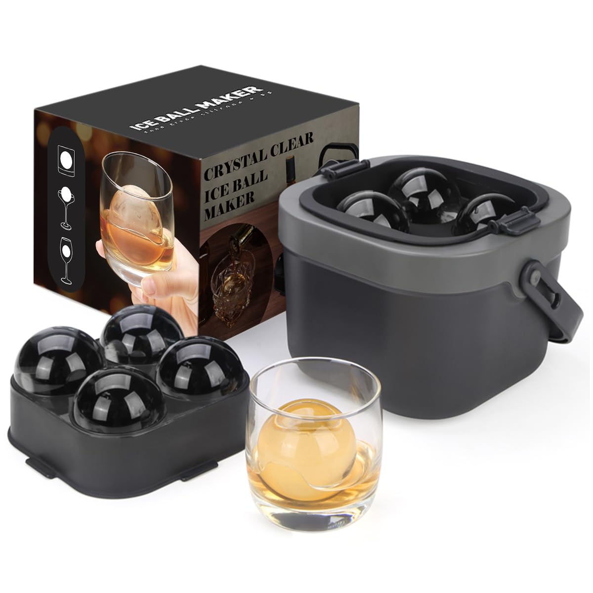 Crystal Clear Ice Ball Maker,  - Ice Mold Sphere ulasan dan harga