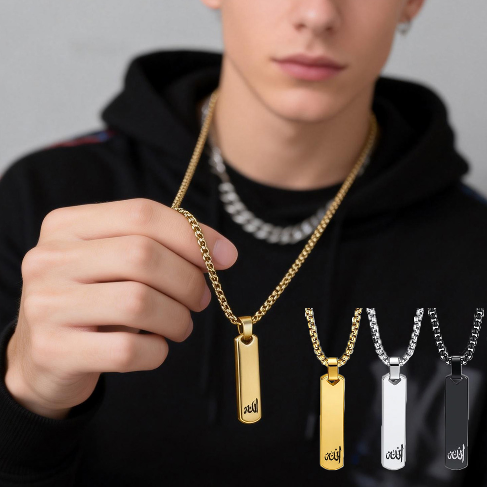 3D Bar Necklace, Cool Simple D - Bar Cart Gold ulasan dan harga