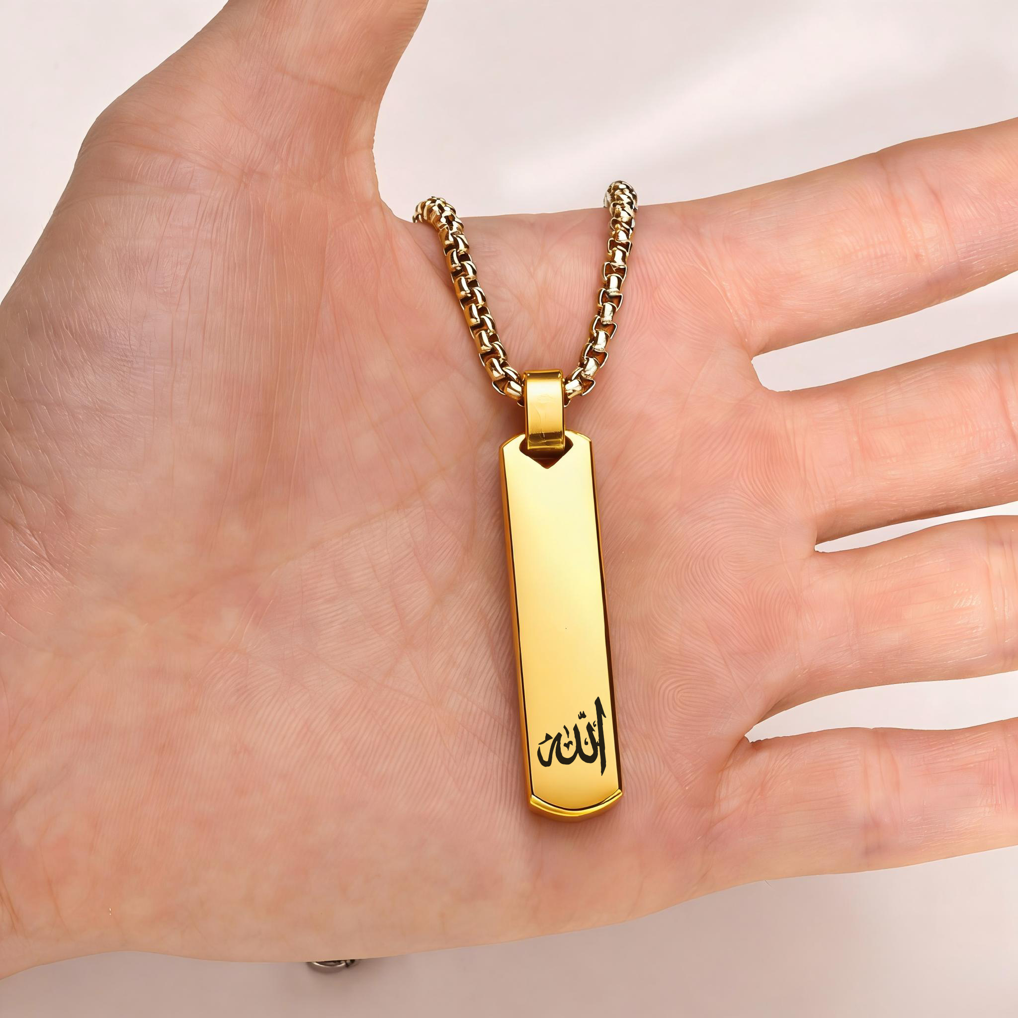 3D Bar Necklace, Cool Simple D - Bar Cart Gold ulasan dan harga