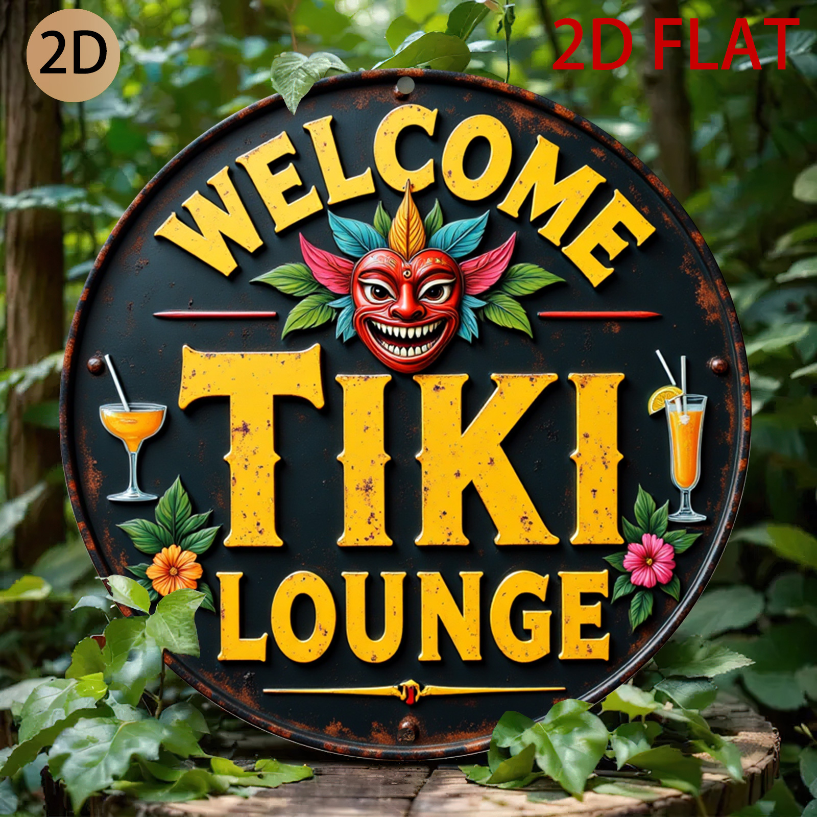 Retro Tiki Lounge Sign - Tropi - Home Bar Lounge ulasan dan harga
