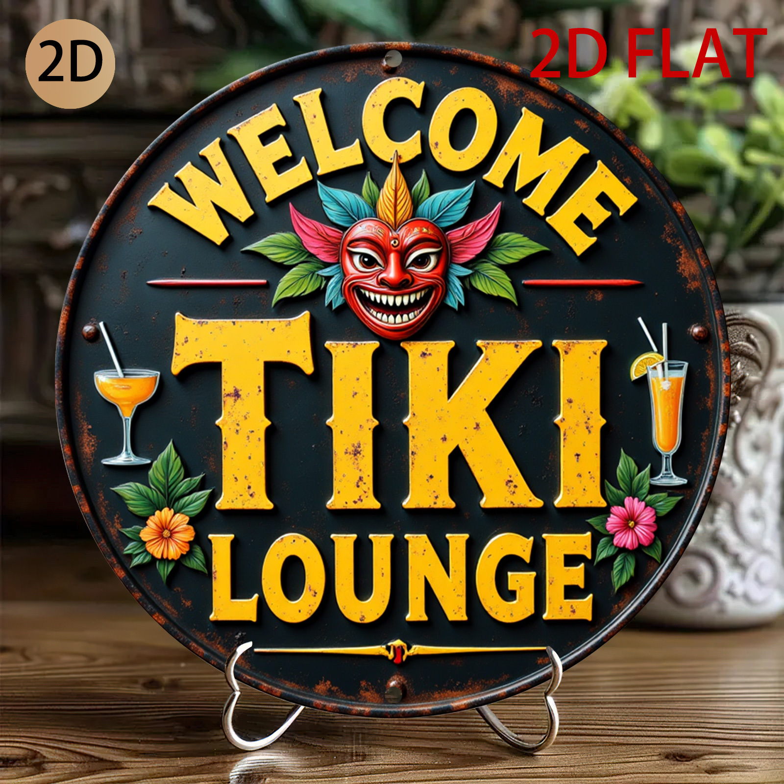 Retro Tiki Lounge Sign - Tropi - Home Bar Lounge ulasan dan harga