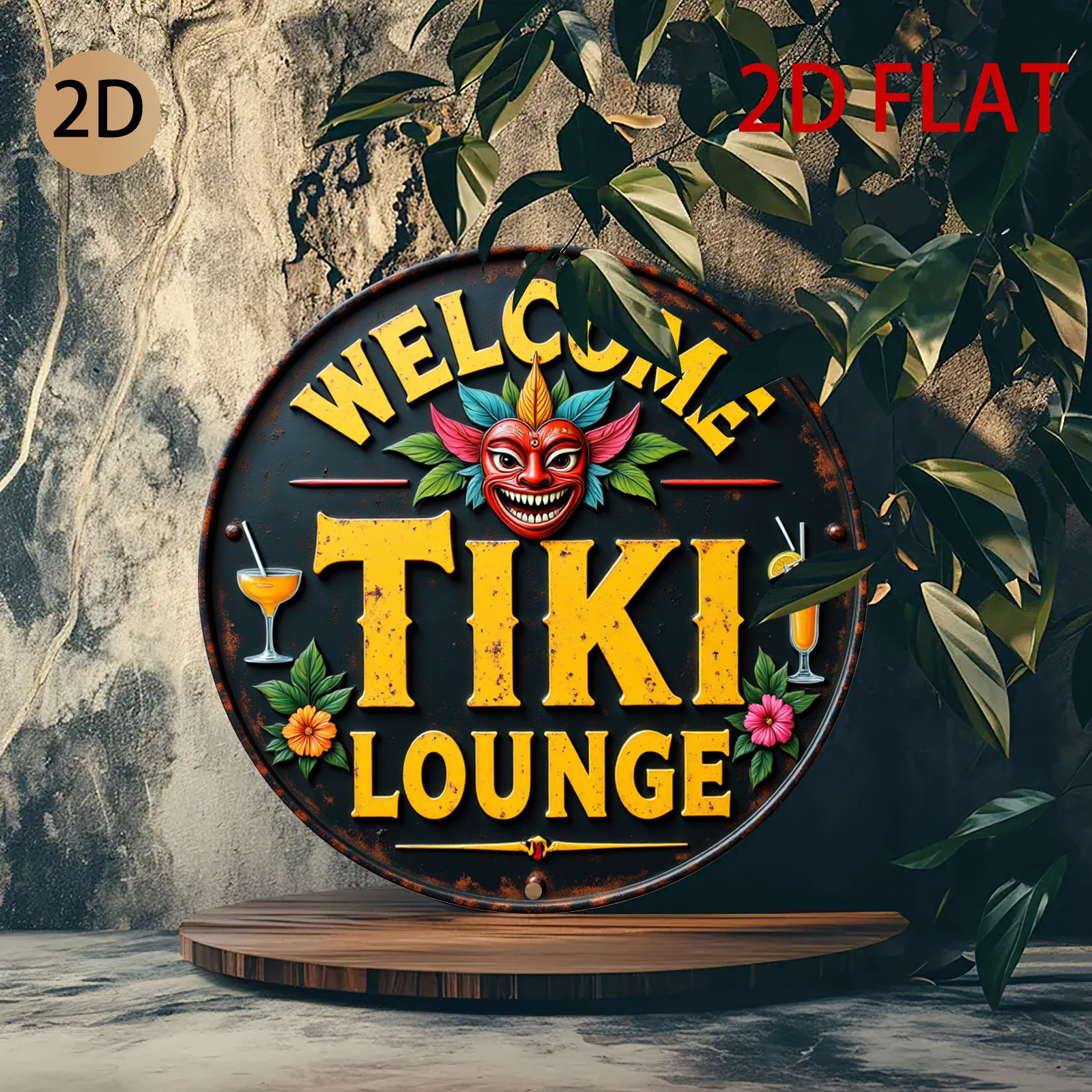 Retro Tiki Lounge Sign - Tropi - Home Bar Lounge ulasan dan harga