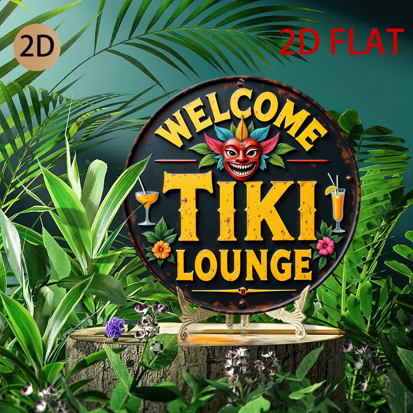 Retro Tiki Lounge Sign - Tropi - Home Bar Lounge ulasan dan harga